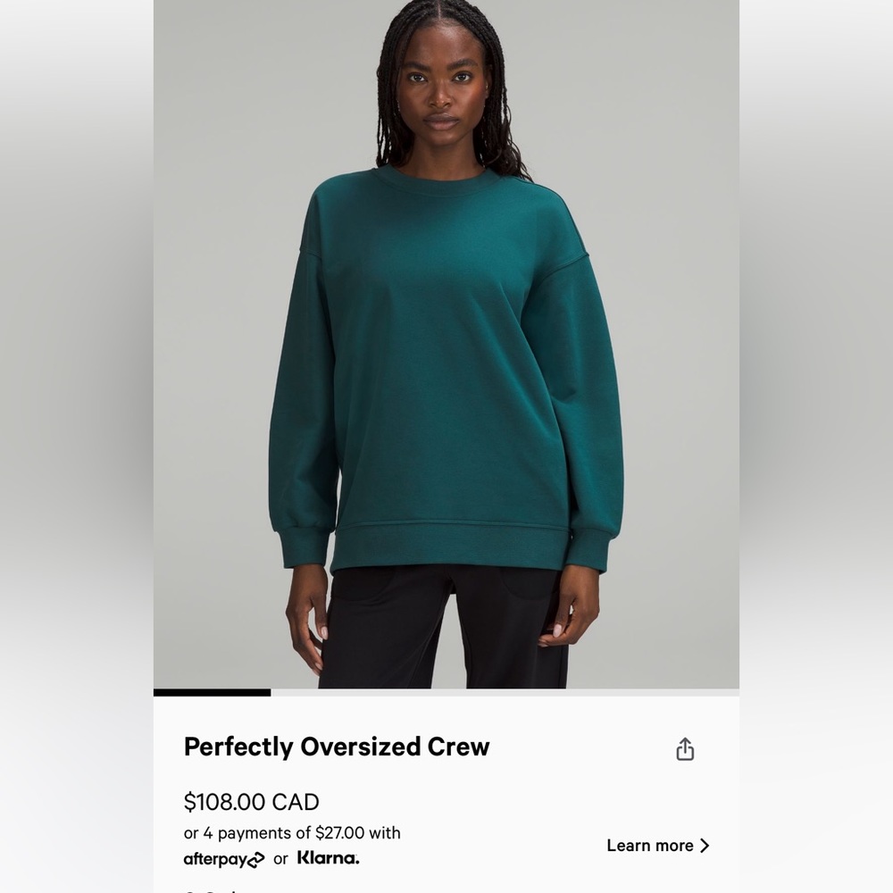 Light pink Perfextly oversized Crew- worn twice.